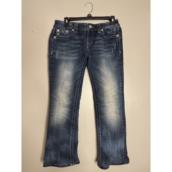 Miss Me Other - Miss Me Womens Bootcut Jeans Size 28 Blue Stretch Denim Embellished Pockets